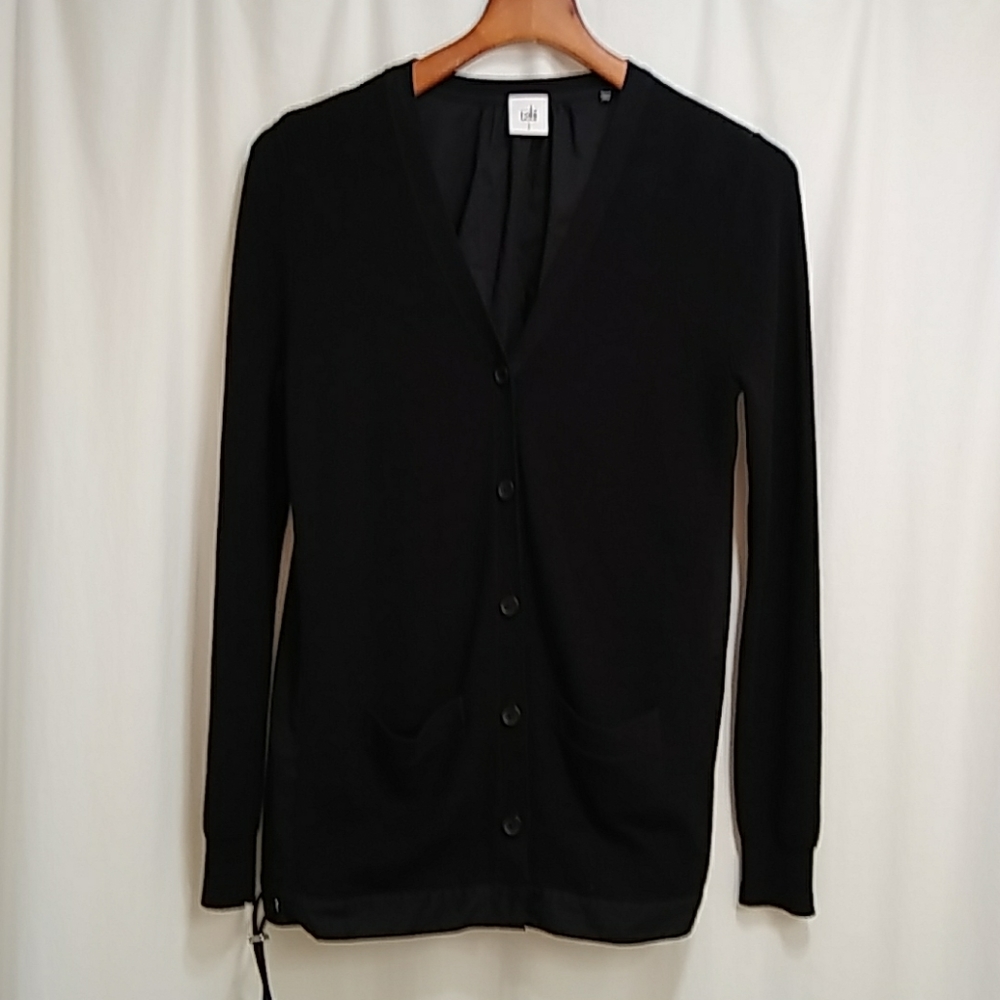 Cabi Button-Front Windbreaker Jacket Contrast Knit - image 2